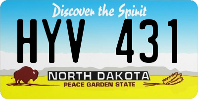ND license plate HYV431