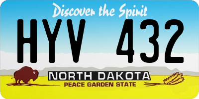 ND license plate HYV432