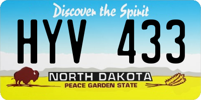 ND license plate HYV433