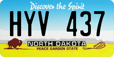 ND license plate HYV437