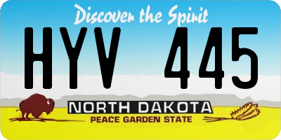 ND license plate HYV445