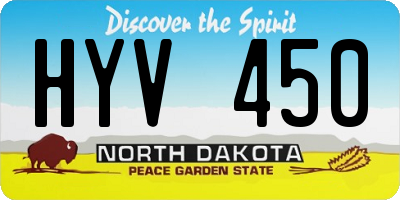 ND license plate HYV450