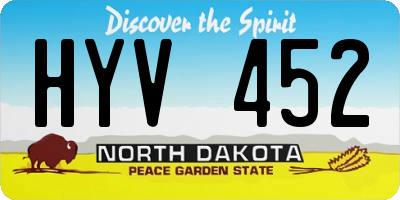 ND license plate HYV452