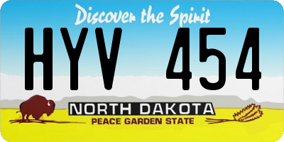 ND license plate HYV454