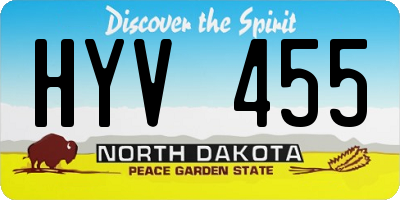 ND license plate HYV455