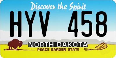 ND license plate HYV458