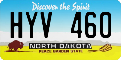 ND license plate HYV460