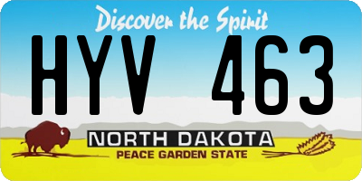 ND license plate HYV463
