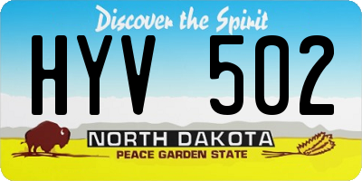 ND license plate HYV502