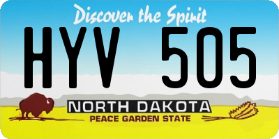 ND license plate HYV505
