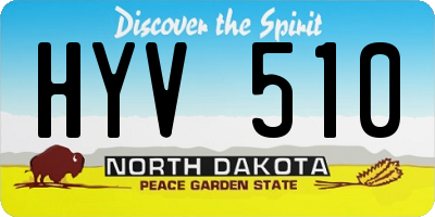 ND license plate HYV510