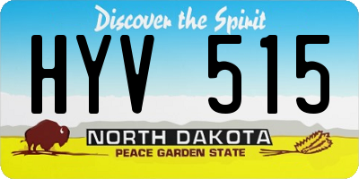 ND license plate HYV515