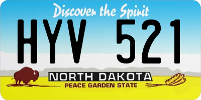 ND license plate HYV521