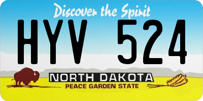 ND license plate HYV524