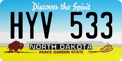 ND license plate HYV533