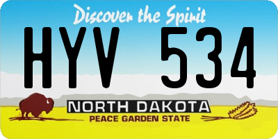 ND license plate HYV534