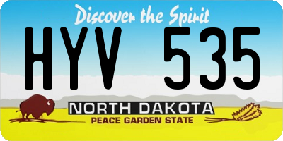 ND license plate HYV535