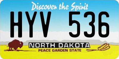 ND license plate HYV536