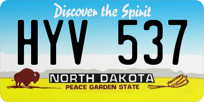ND license plate HYV537