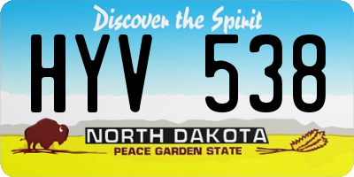ND license plate HYV538