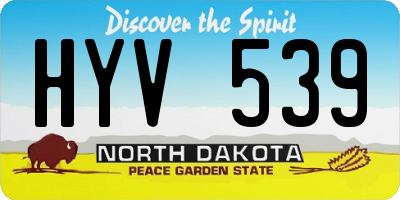 ND license plate HYV539