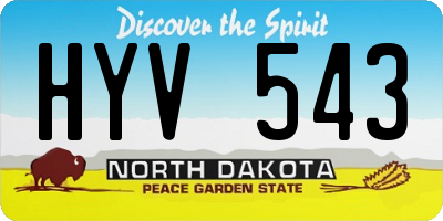 ND license plate HYV543