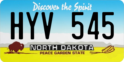 ND license plate HYV545