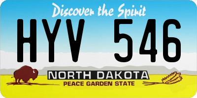 ND license plate HYV546