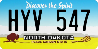 ND license plate HYV547