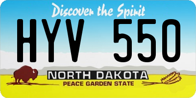 ND license plate HYV550