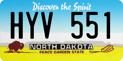 ND license plate HYV551