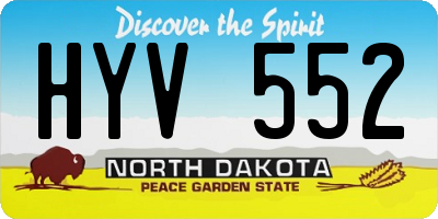 ND license plate HYV552
