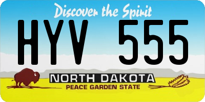 ND license plate HYV555