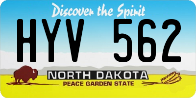 ND license plate HYV562
