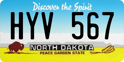 ND license plate HYV567