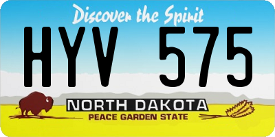 ND license plate HYV575