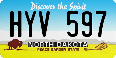 ND license plate HYV597