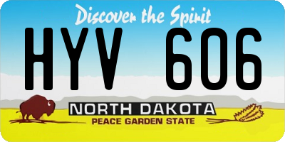 ND license plate HYV606