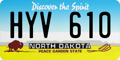 ND license plate HYV610