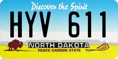 ND license plate HYV611