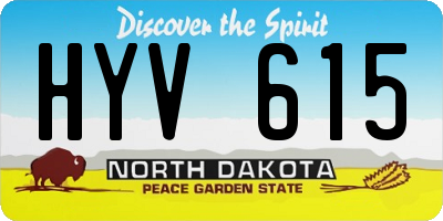 ND license plate HYV615