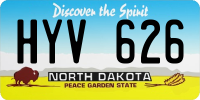 ND license plate HYV626