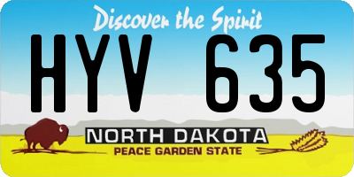 ND license plate HYV635