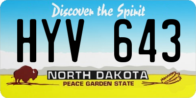 ND license plate HYV643