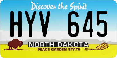 ND license plate HYV645