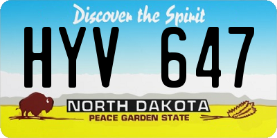 ND license plate HYV647