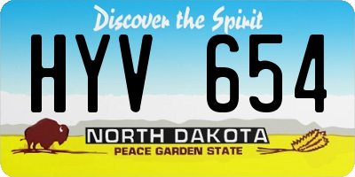 ND license plate HYV654