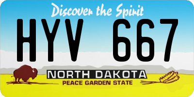 ND license plate HYV667