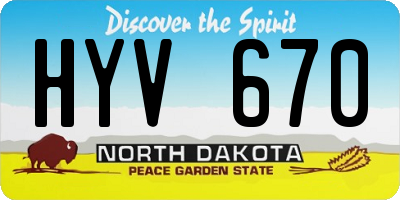 ND license plate HYV670