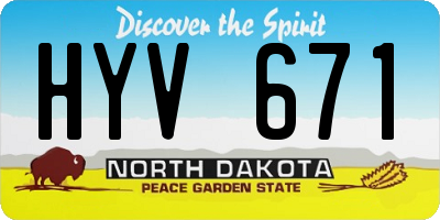 ND license plate HYV671